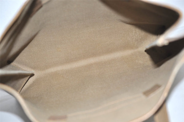 Authentic GUCCI Vintage Shoulder Tote Bag GG PVC Leather Brown 6521J