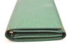 Auth Louis Vuitton Epi Porte Monnaie Billets Tresor Wallet Green M63504 LV 6521K