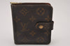 Authentic Louis Vuitton Monogram Compact Zip Bifold Wallet Purse M61667 LV 6523I