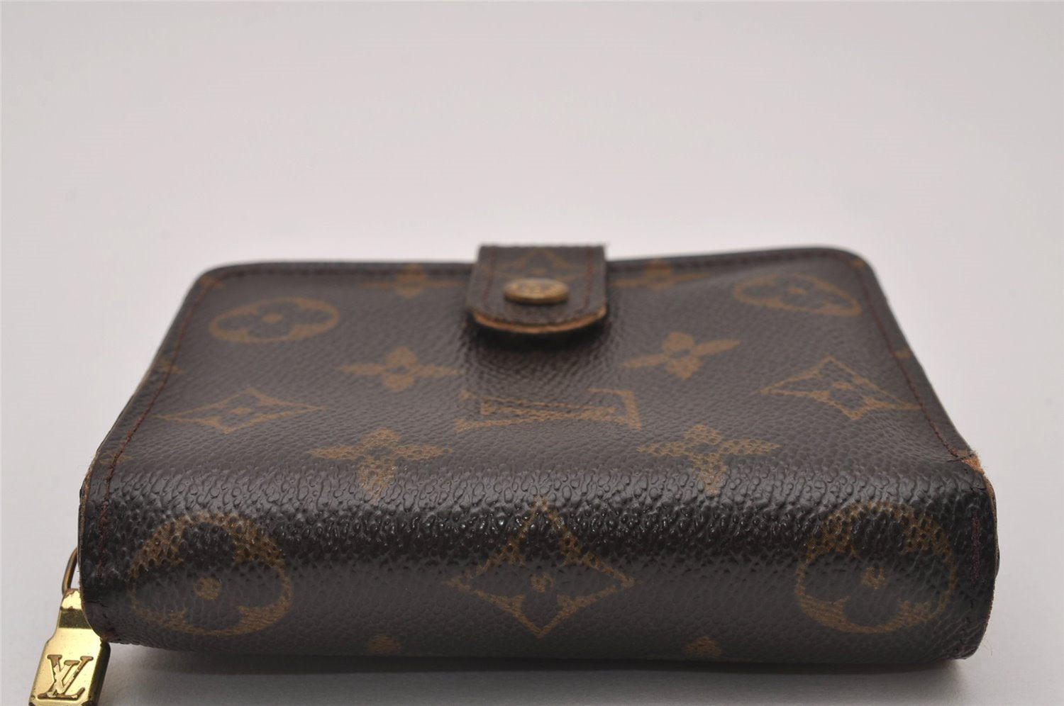 Authentic Louis Vuitton Monogram Compact Zip Bifold Wallet Purse M61667 LV 6523I