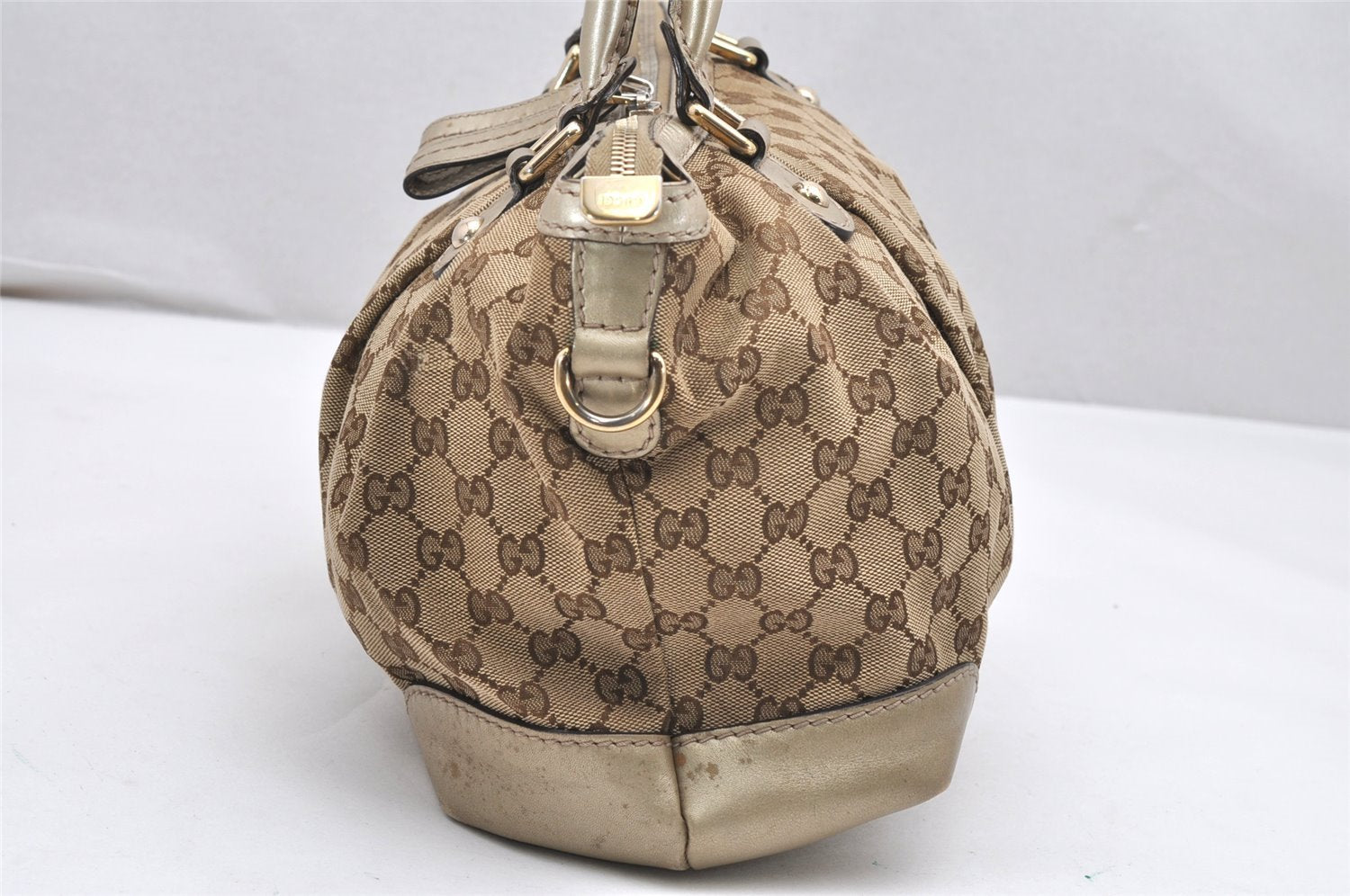 Authentic GUCCI Sukey 2Way Tote Bag GG Canvas Leather 247902 Brown 6523K