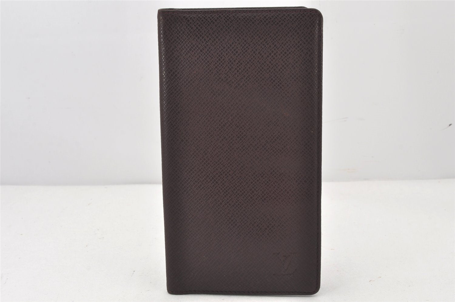 Auth Louis Vuitton Taiga Porte Valeurs Cartes Credit Wallet M30398 Brown 6524K