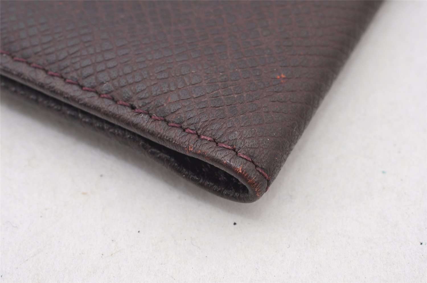 Auth Louis Vuitton Taiga Porte Valeurs Cartes Credit Wallet M30398 Brown 6524K