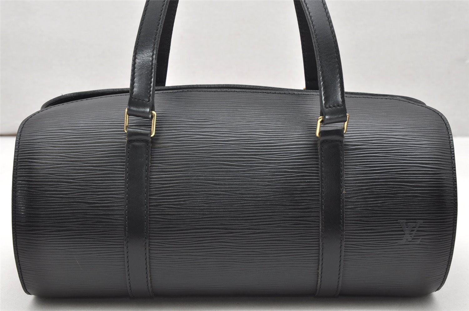 Authentic Louis Vuitton Epi Soufflot Black Hand Bag M52222 LV 6525K