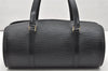 Authentic Louis Vuitton Epi Soufflot Black Hand Bag M52222 LV 6525K