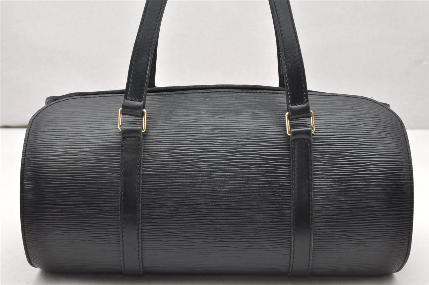 Authentic Louis Vuitton Epi Soufflot Black Hand Bag M52222 LV 6525K