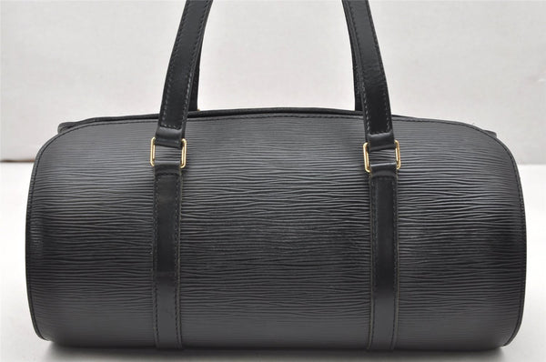 Authentic Louis Vuitton Epi Soufflot Black Hand Bag M52222 LV 6525K