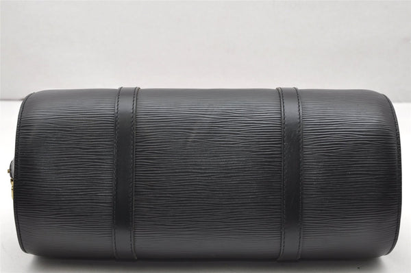 Authentic Louis Vuitton Epi Soufflot Black Hand Bag M52222 LV 6525K