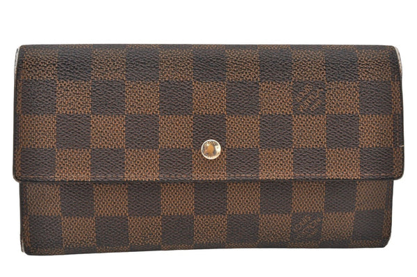 Authentic Louis Vuitton Damier Portefeuille International Wallet N61217 LV 6526K