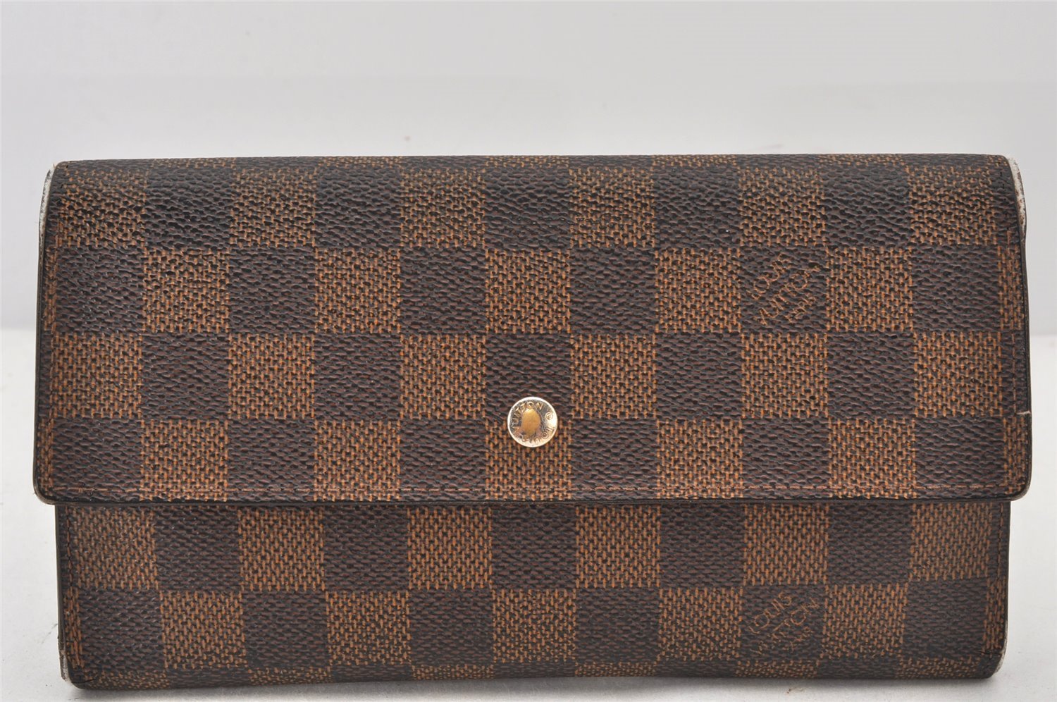 Authentic Louis Vuitton Damier Portefeuille International Wallet N61217 LV 6526K