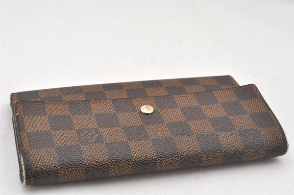 Authentic Louis Vuitton Damier Portefeuille International Wallet N61217 LV 6526K