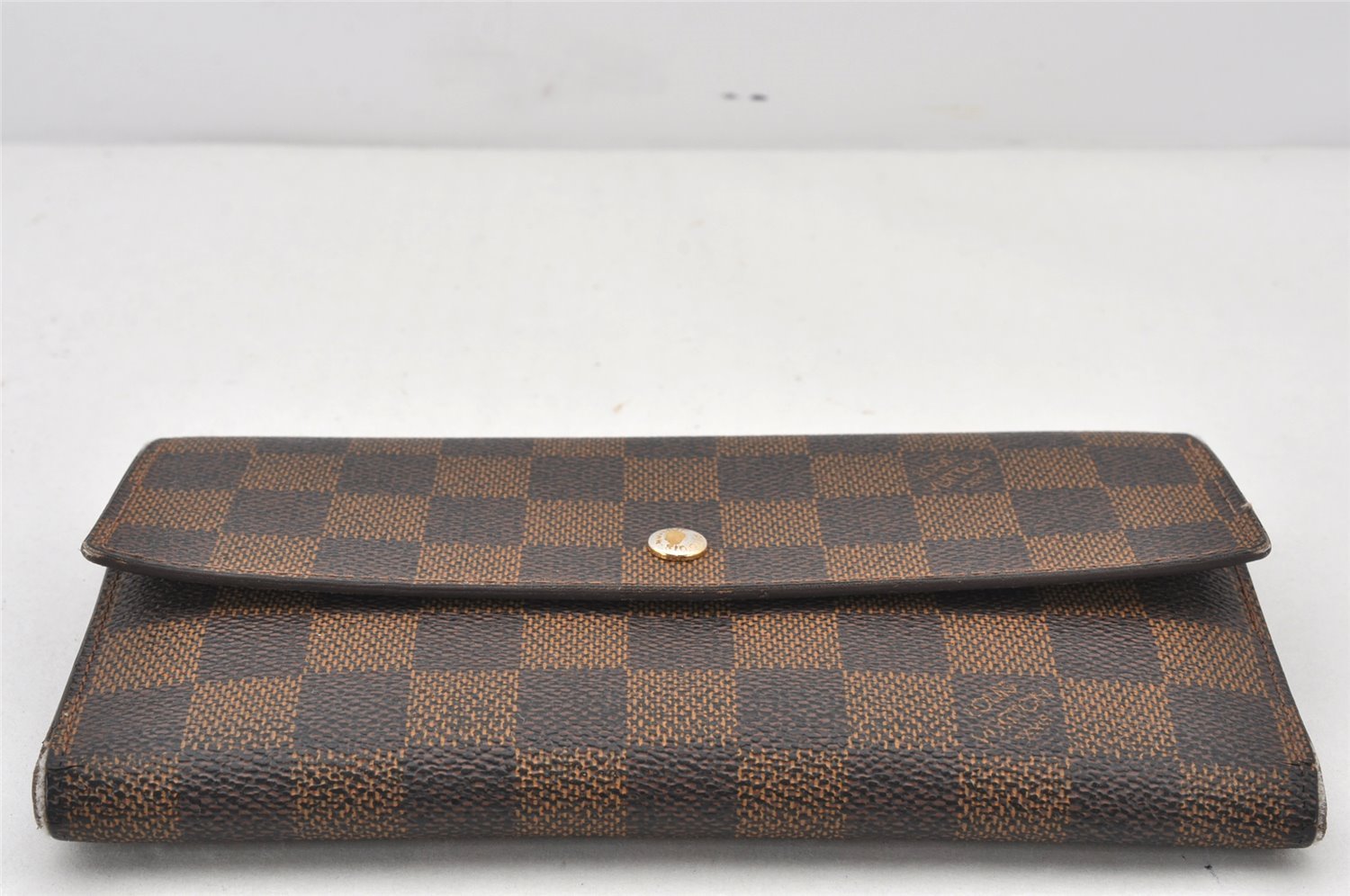 Authentic Louis Vuitton Damier Portefeuille International Wallet N61217 LV 6526K