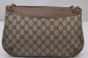 Authentic GUCCI Web Sherry Line Shoulder Cross Bag GG PVC Leather Brown 6528I