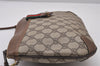 Authentic GUCCI Web Sherry Line Shoulder Cross Bag GG PVC Leather Brown 6528I