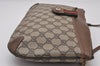 Authentic GUCCI Web Sherry Line Shoulder Cross Bag GG PVC Leather Brown 6528I