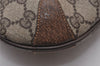 Authentic GUCCI Web Sherry Line Shoulder Cross Bag GG PVC Leather Brown 6528I