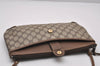 Authentic GUCCI Web Sherry Line Shoulder Cross Bag GG PVC Leather Brown 6528I