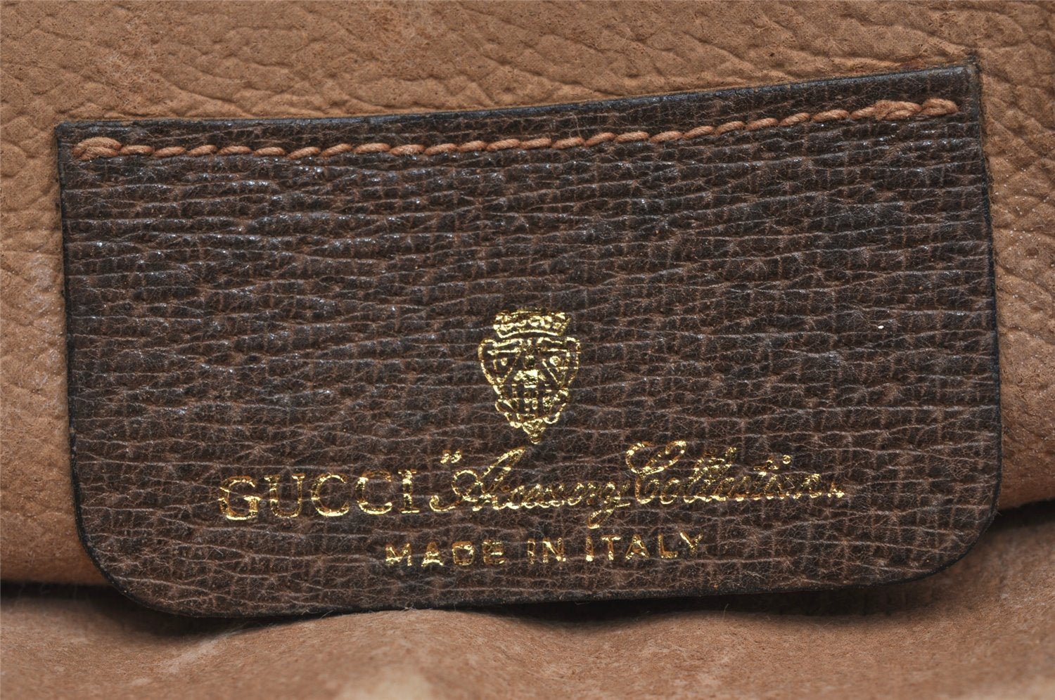 Authentic GUCCI Web Sherry Line Shoulder Cross Bag GG PVC Leather Brown 6528I