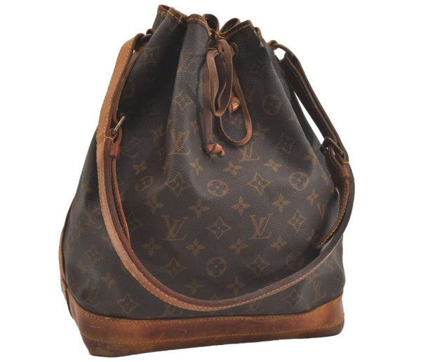 Authentic Louis Vuitton Monogram Noe Shoulder Drawstring Bag M42224 LV 6528J