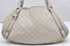 Authentic GUCCI Guccissima Abbey Shoulder Tote Bag GG Leather 130736 White 6528K