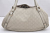 Authentic GUCCI Guccissima Abbey Shoulder Tote Bag GG Leather 130736 White 6528K