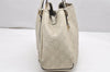 Authentic GUCCI Guccissima Abbey Shoulder Tote Bag GG Leather 130736 White 6528K