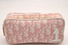 Authentic Christian Dior Trotter No.1 Pouch Purse PVC Enamel Pink Junk 6529I