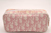 Authentic Christian Dior Trotter No.1 Pouch Purse PVC Enamel Pink Junk 6529I