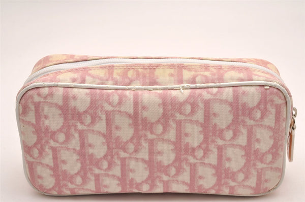 Authentic Christian Dior Trotter No.1 Pouch Purse PVC Enamel Pink Junk 6529I