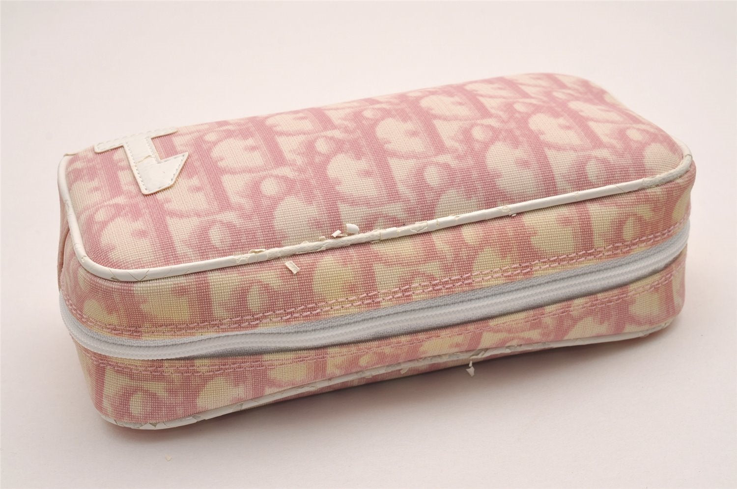 Authentic Christian Dior Trotter No.1 Pouch Purse PVC Enamel Pink Junk 6529I