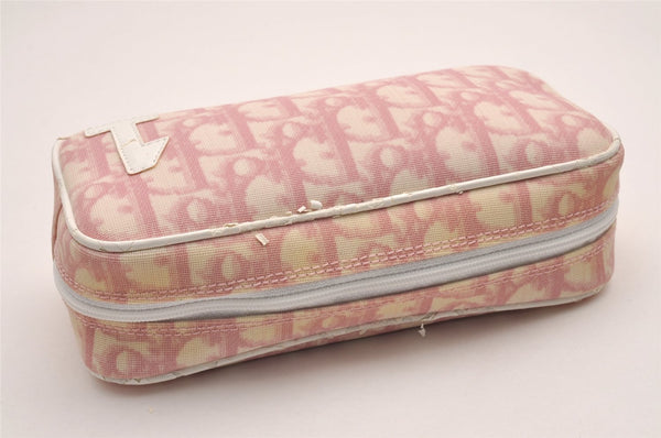 Authentic Christian Dior Trotter No.1 Pouch Purse PVC Enamel Pink Junk 6529I
