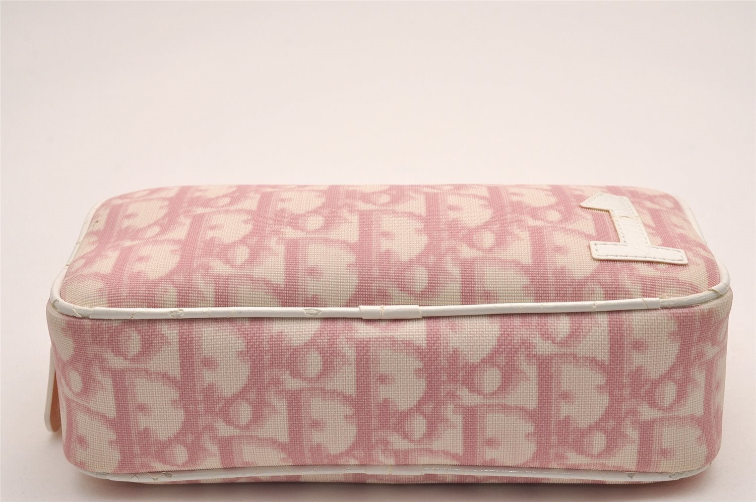 Authentic Christian Dior Trotter No.1 Pouch Purse PVC Enamel Pink Junk 6529I