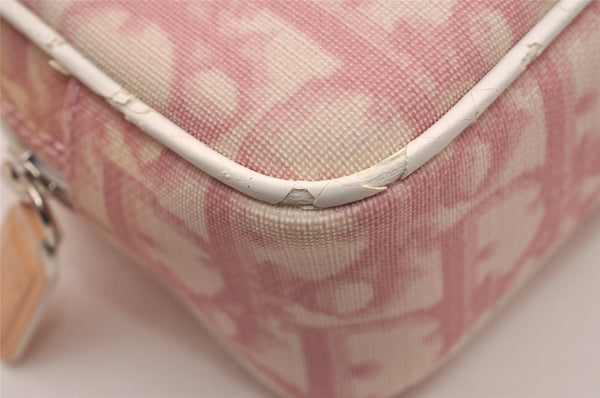 Authentic Christian Dior Trotter No.1 Pouch Purse PVC Enamel Pink Junk 6529I