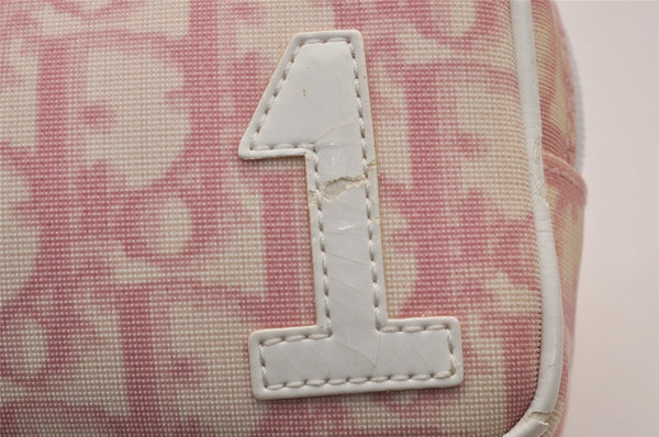 Authentic Christian Dior Trotter No.1 Pouch Purse PVC Enamel Pink Junk 6529I