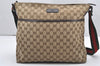 Auth GUCCI Web Sherry Line Shoulder Bag GG Canvas Leather 189751 Brown 6529K