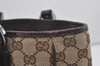Authentic GUCCI Vintage Shoulder Tote Bag GG Canvas Leather 113019 Brown 6530I