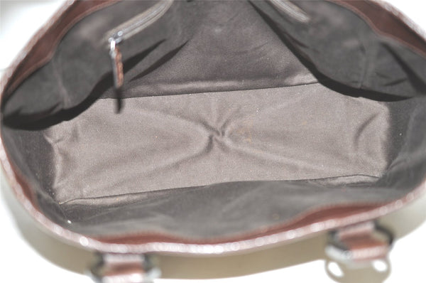 Authentic GUCCI Vintage Shoulder Tote Bag GG Canvas Leather 113019 Brown 6530I