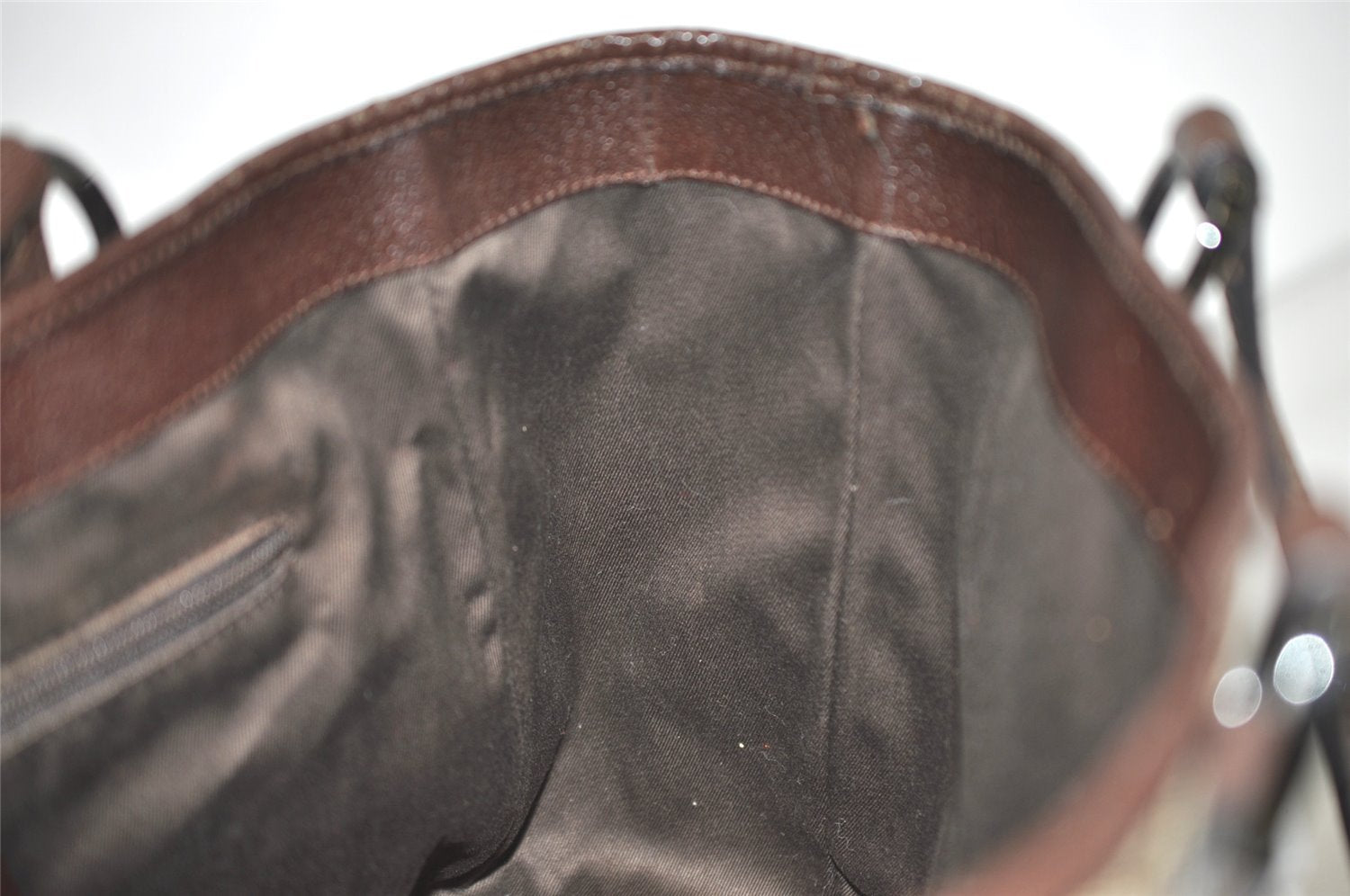 Authentic GUCCI Vintage Shoulder Tote Bag GG Canvas Leather 113019 Brown 6530I