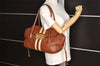 Authentic PRADA Vintage Leather Nappa Shoulder Tote Bag Brown 6532I