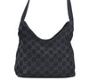 Authentic GUCCI Shoulder Hand Bag Purse GG Suede Leather 0013778 Black 6532J