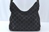 Authentic GUCCI Shoulder Hand Bag Purse GG Suede Leather 0013778 Black 6532J