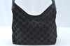 Authentic GUCCI Shoulder Hand Bag Purse GG Suede Leather 0013778 Black 6532J