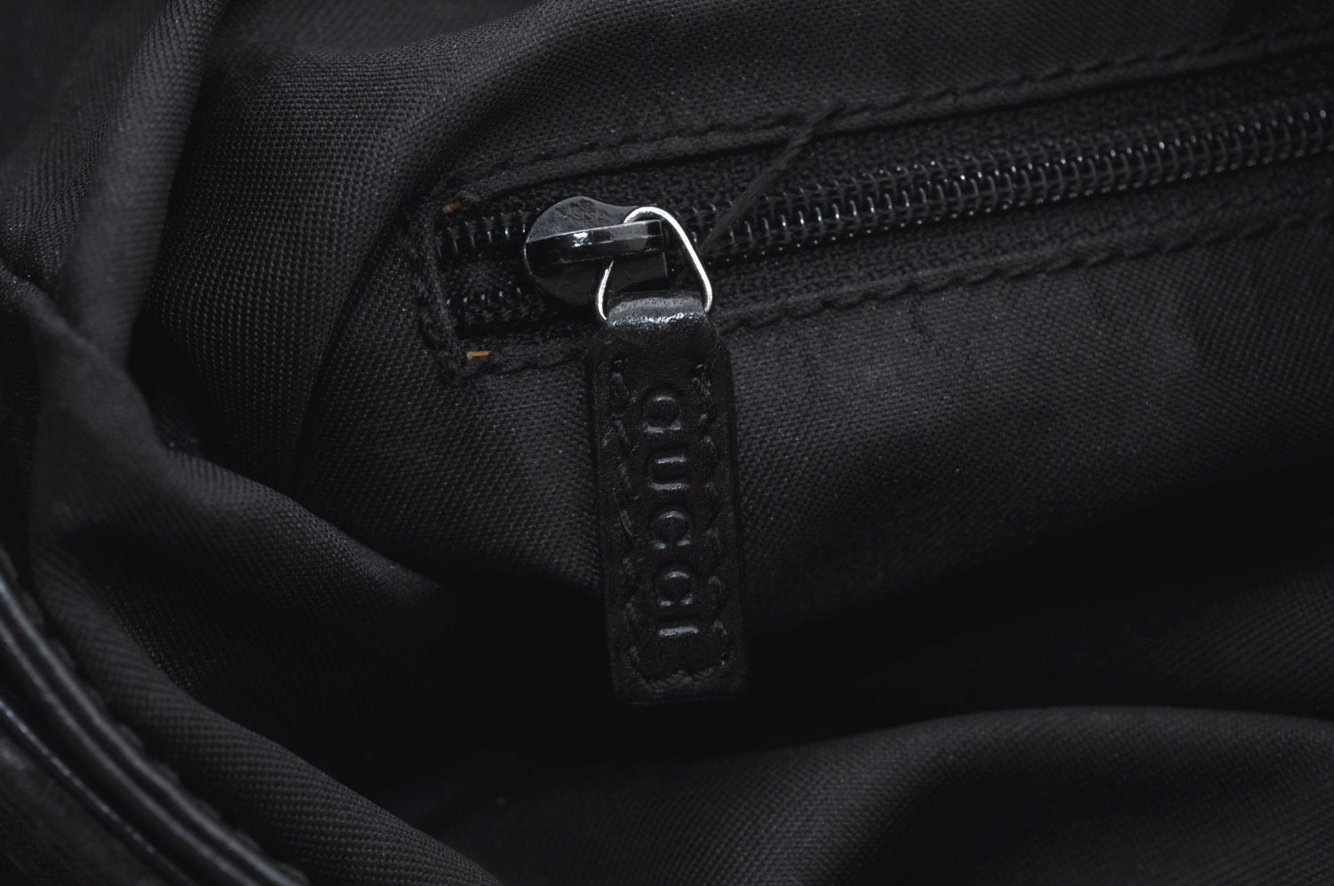 Authentic GUCCI Shoulder Hand Bag Purse GG Suede Leather 0013778 Black 6532J