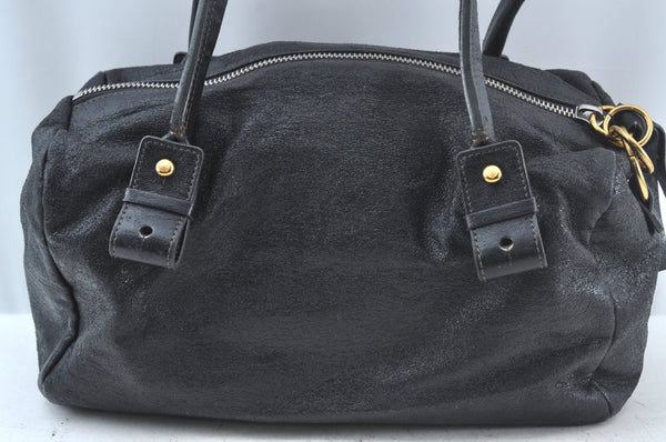 Authentic Chloe Vintage Eclipse Hand Boston Bag Purse Leather Black Junk 6533J