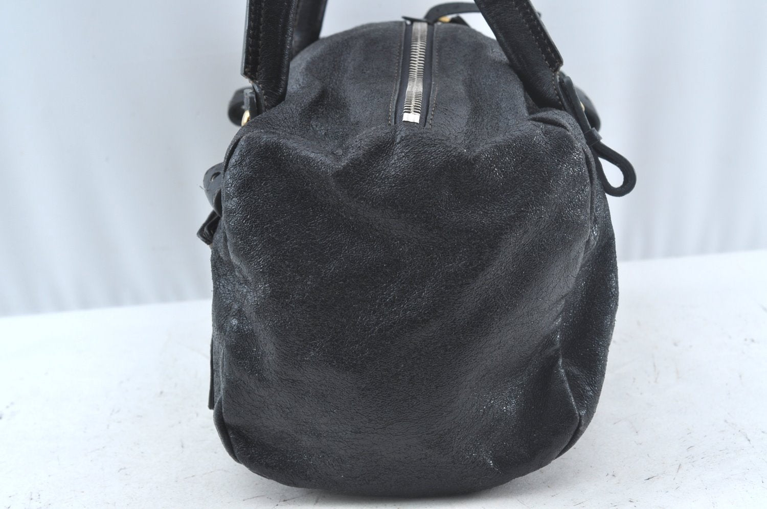 Authentic Chloe Vintage Eclipse Hand Boston Bag Purse Leather Black Junk 6533J