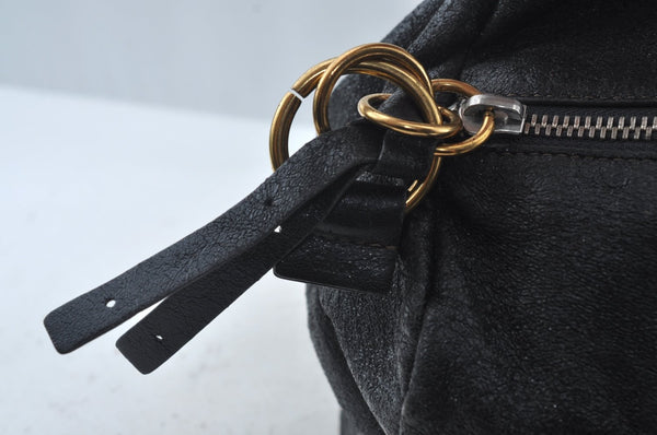 Authentic Chloe Vintage Eclipse Hand Boston Bag Purse Leather Black Junk 6533J