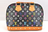 Auth Louis Vuitton Monogram Multicolor Alma PM Black Hand Bag M92646 LV 6533K