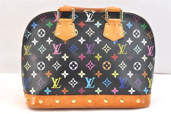 Auth Louis Vuitton Monogram Multicolor Alma PM Black Hand Bag M92646 LV 6533K