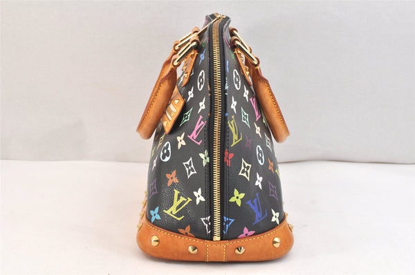 Auth Louis Vuitton Monogram Multicolor Alma PM Black Hand Bag M92646 LV 6533K