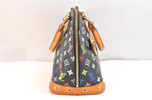 Auth Louis Vuitton Monogram Multicolor Alma PM Black Hand Bag M92646 LV 6533K